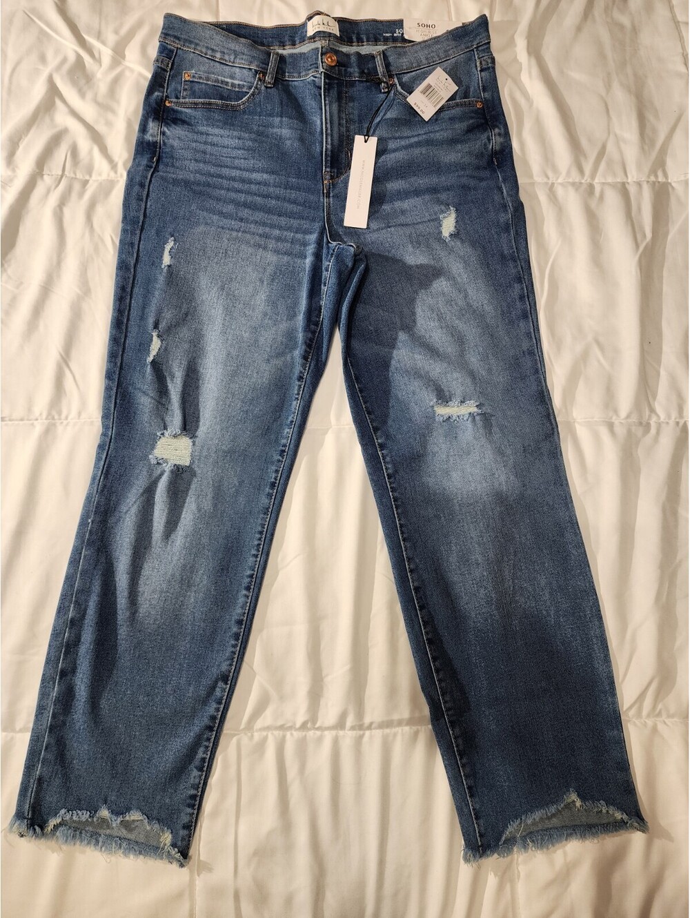 Nicole Miller New York Soho High Rise Ankle Slim 14 Blue Denim Jeans RN 162085